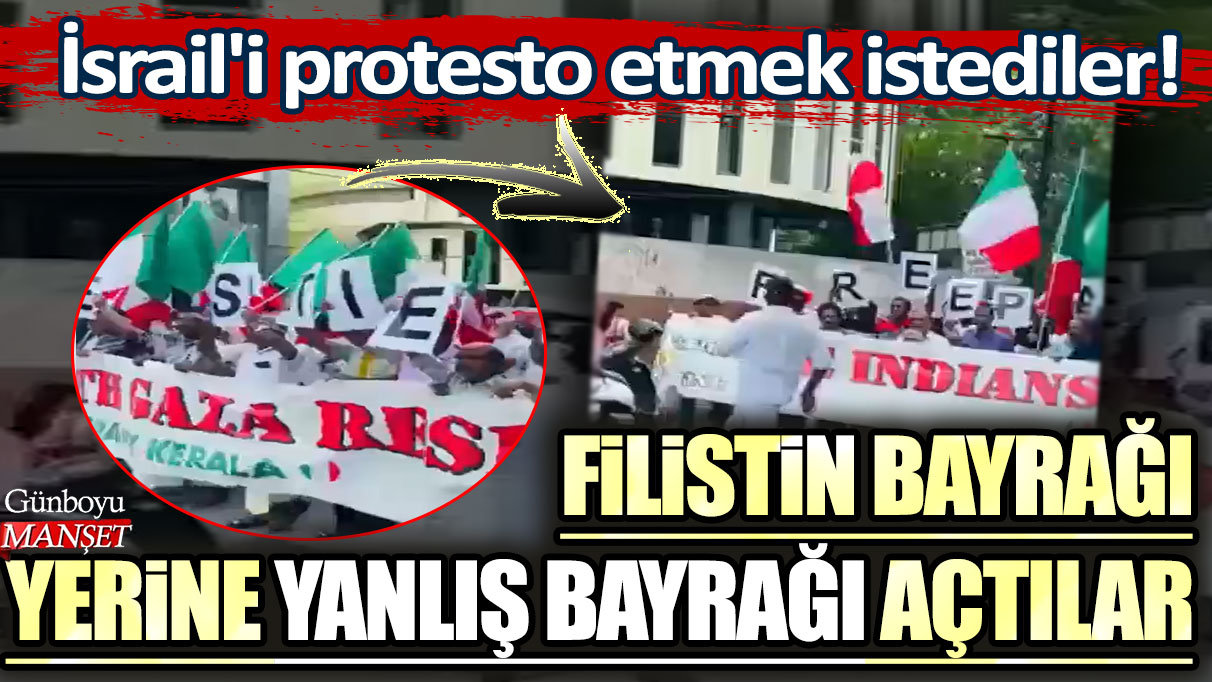 İsrail'i protesto etmek istediler! Filistin bayrağı yerine yanlışlıkla İtalya bayrağını kullandılar