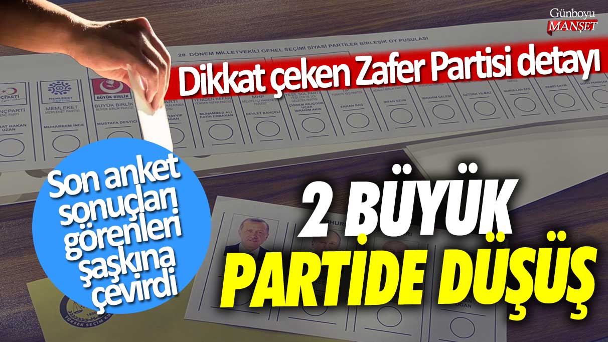 Son anket sonuçları görenleri şaşkına çevirdi: Dikkat çeken Zafer Partisi detayı! 2 büyük partide düşüş