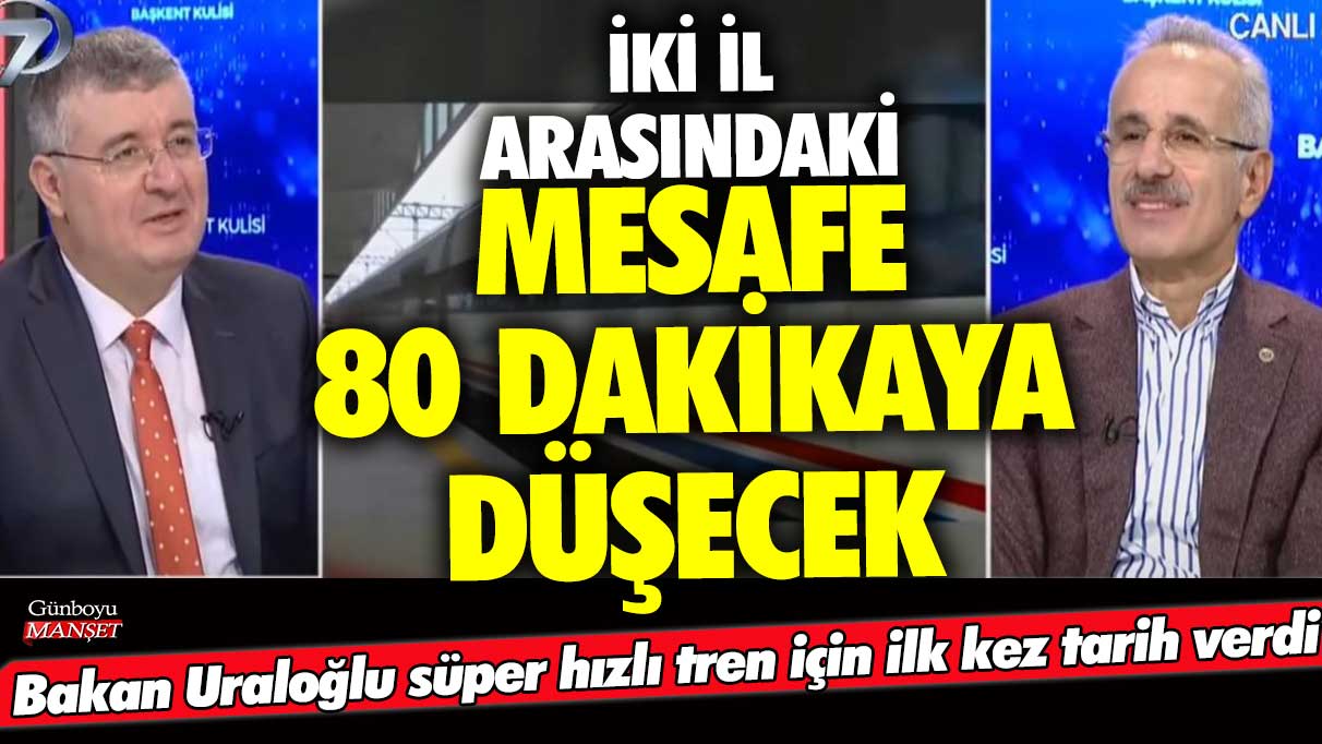 Bakan Uraloğlu süper hızlı tren için ilk kez tarih verdi! İki il arasındaki mesafe 80 dakikaya düşecek