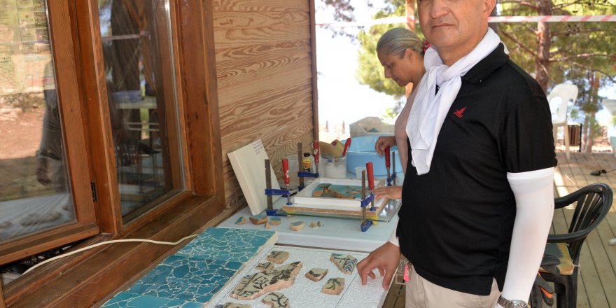 Alanya'da, Selçuklu dönemine ait eşsiz çini eser bulundu