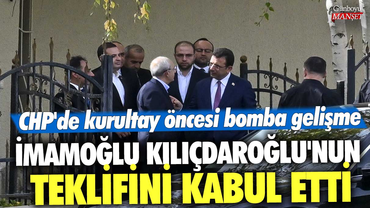 CHP'de kurultay öncesi bomba gelişme! İmamoğlu Kılıçdaroğlu'nun teklifini kabul etti