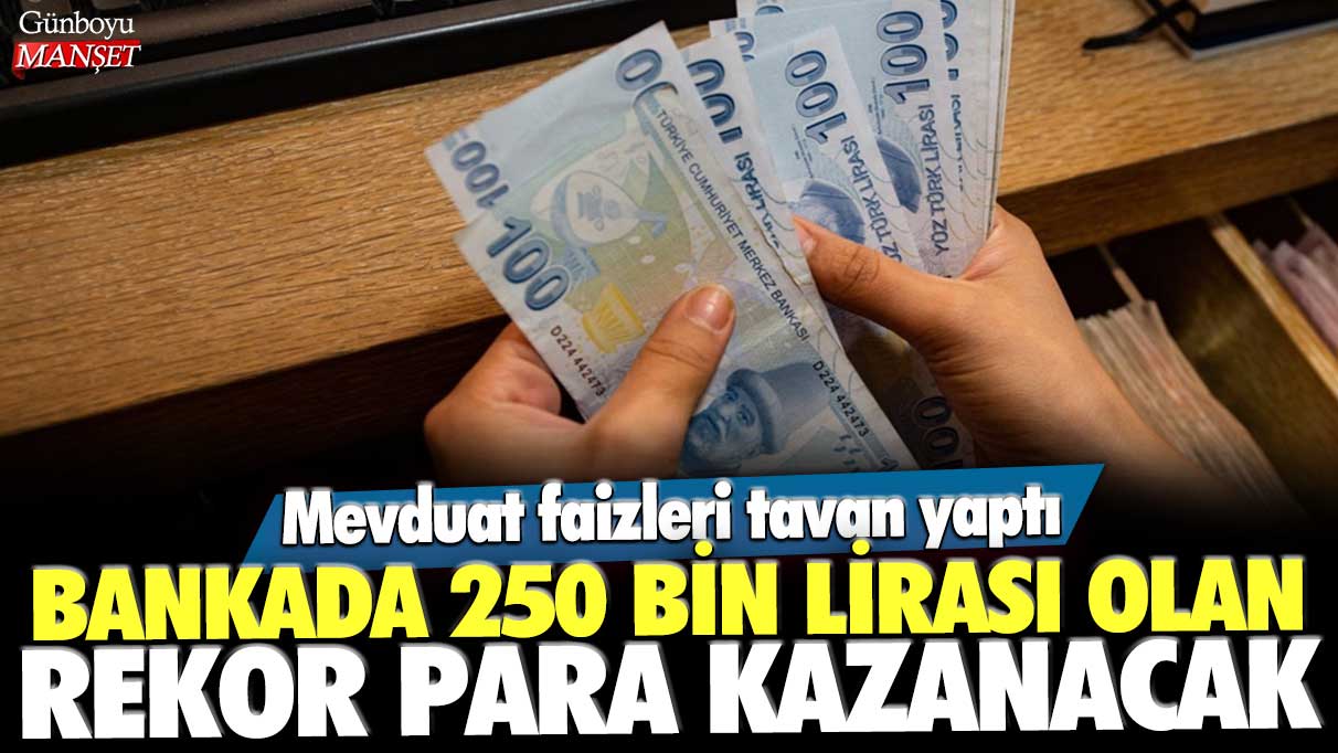 Mevduat faizleri tavan yaptı! Bankada 250 bin lirası olan yattığı rekor para kazanacak