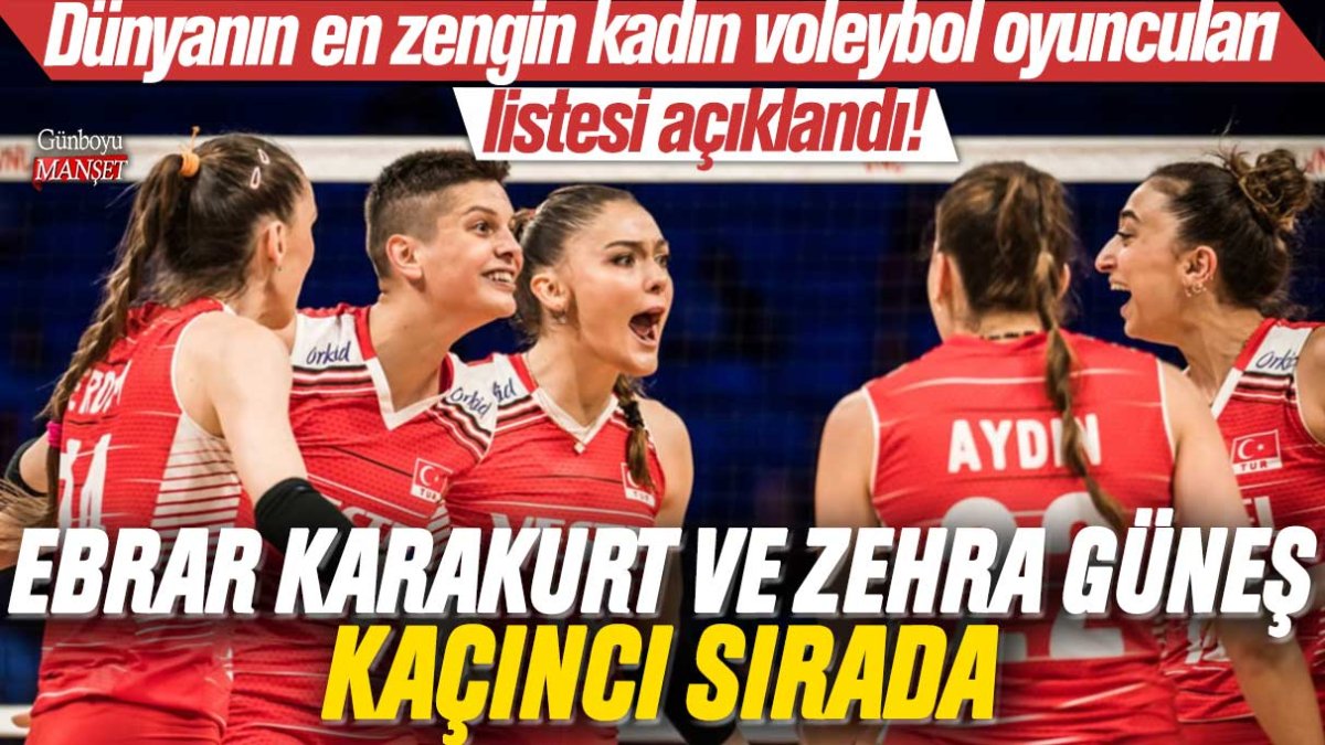 Dünyanın en zengin kadın voleybol oyuncuları listesi açıklandı!  Ebrar Karakurt ve Zehra Güneş kaçıncı sırada