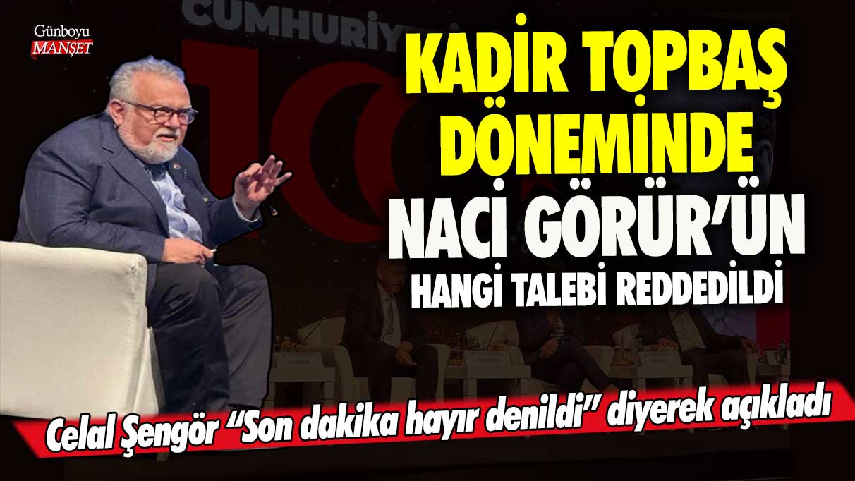 Kadir Topbaş döneminde Naci Görür’ün hangi talebi reddedildi! Celal Şengör son dakika hayır denildi diyerek açıkladı