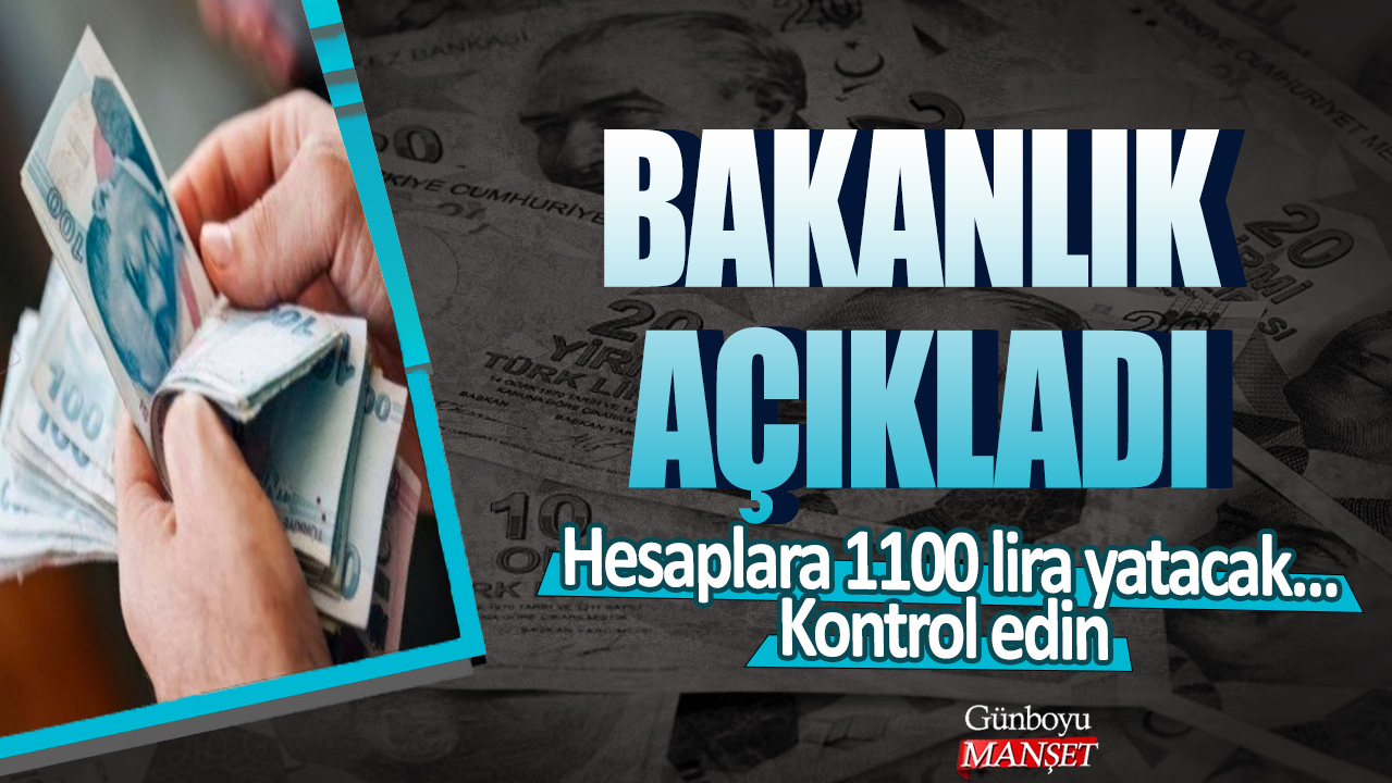 Bakanlık açıkladı! Hesaplara 1100 lira yatacak... Kontrol edin