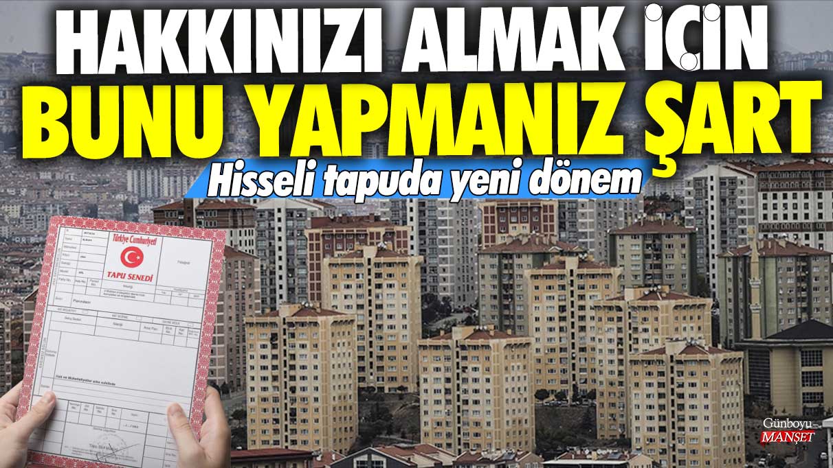 Hisseli tapuda yeni dönem! Hakkınızı almak için bunu yapmanız şart