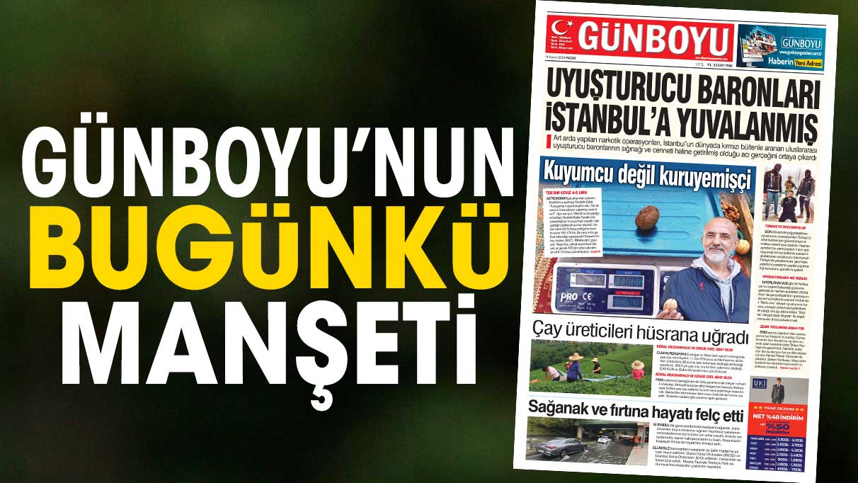 Günboyu Gazetesi'nin bugünkü manşeti