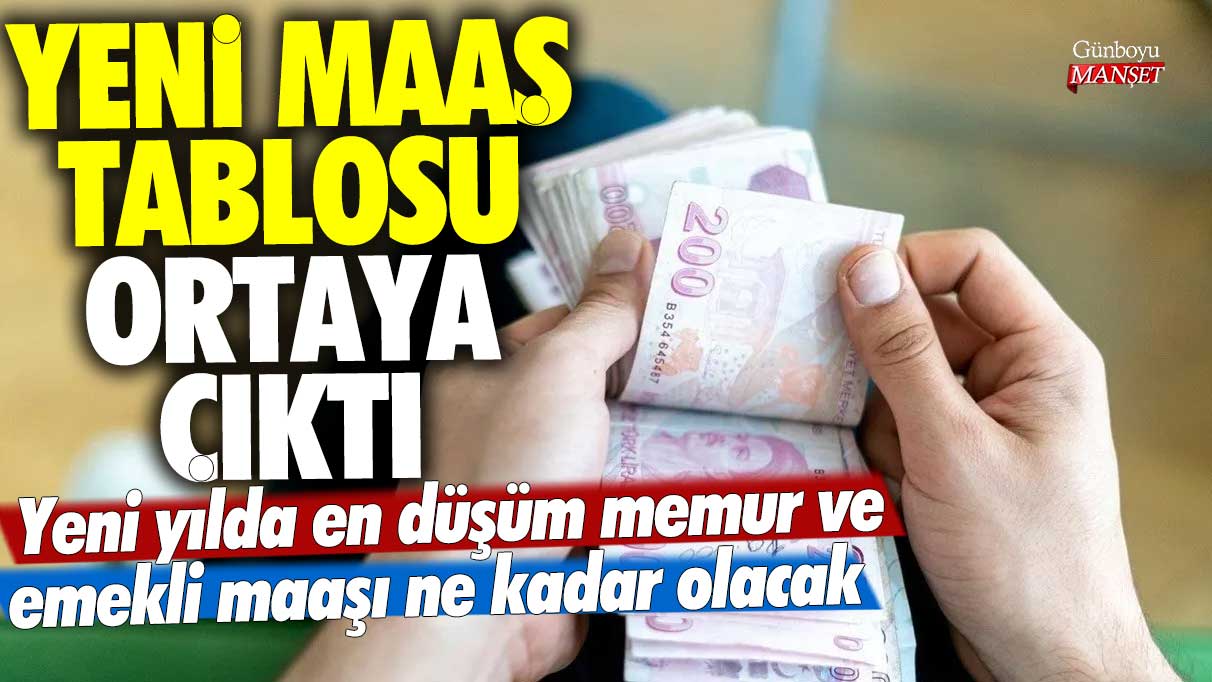 Yeni yılda en düşüm memur ve emekli maaşı ne kadar olacak? Yeni maaş tablosu ortaya çıktı