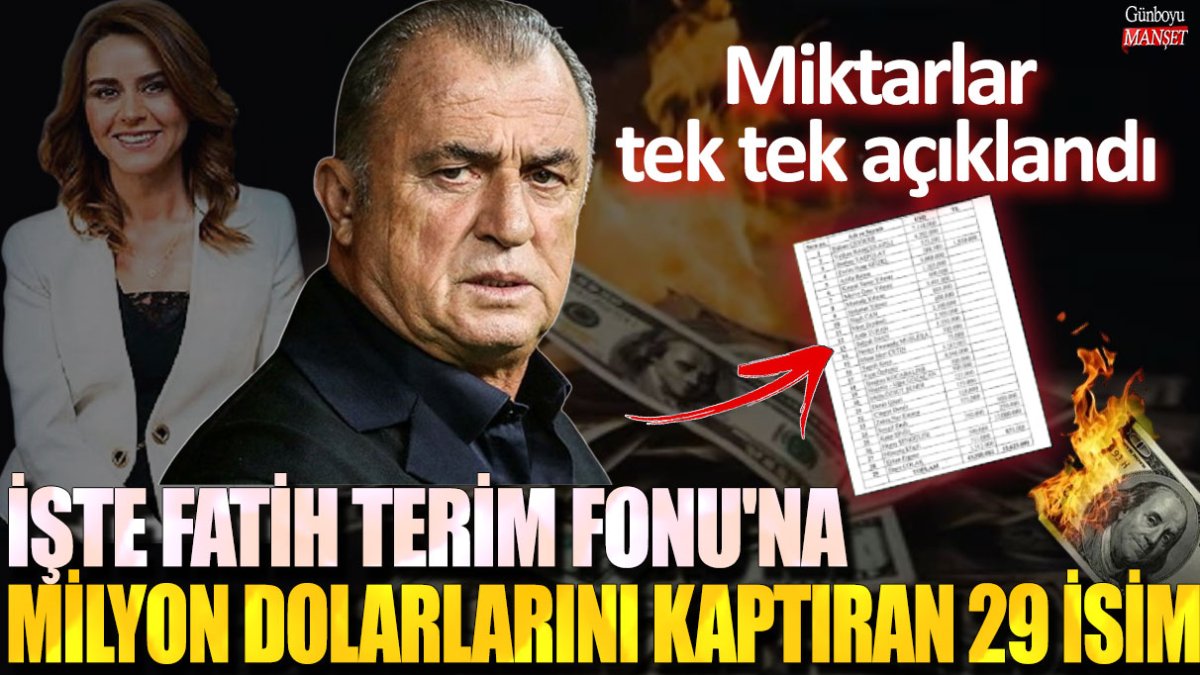 İşte Fatih Terim Fonu'na milyon dolarlarını kaptıran 29 isim: Miktarlar tek tek açıklandı