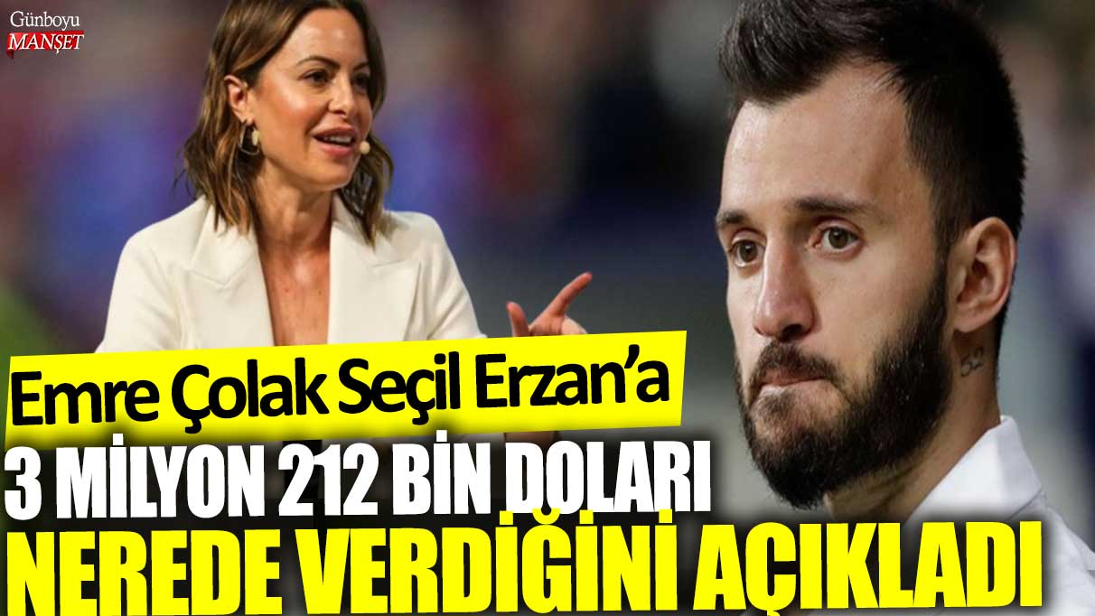 Emre Çolak Seçil Erzan'a 3 milyon 212 bin doları nerede verdiğini açıkladı