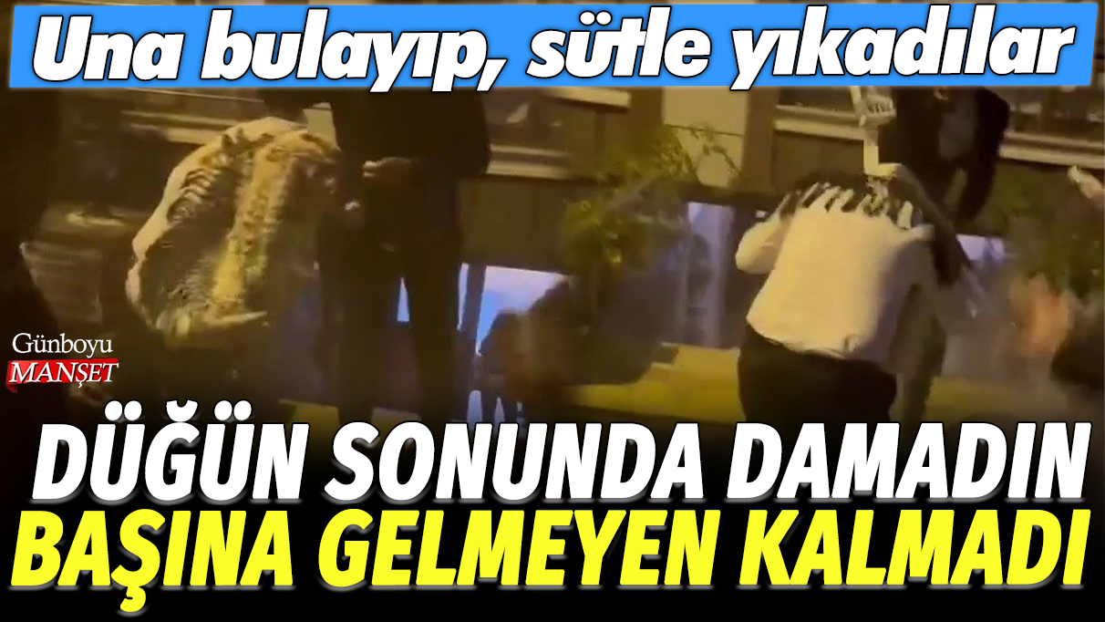 Karabük'te düğün sonunda damadın başına gelmeyen kalmadı: Una bulayıp, sütle yıkadılar