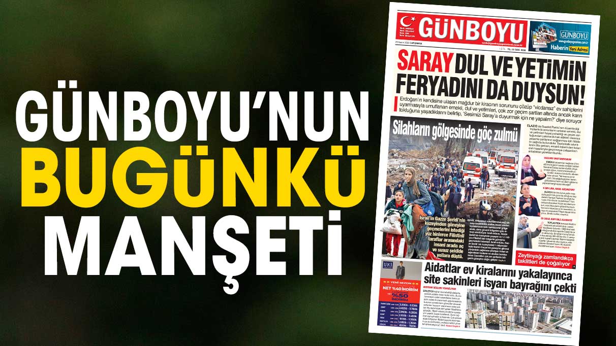 Günboyu Gazetesi'nin bugünkü manşeti