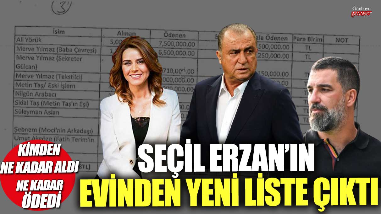 Seçil Erzan’ın evinden yeni liste çıktı! Kimden ne kadar aldı ne kadar ödedi