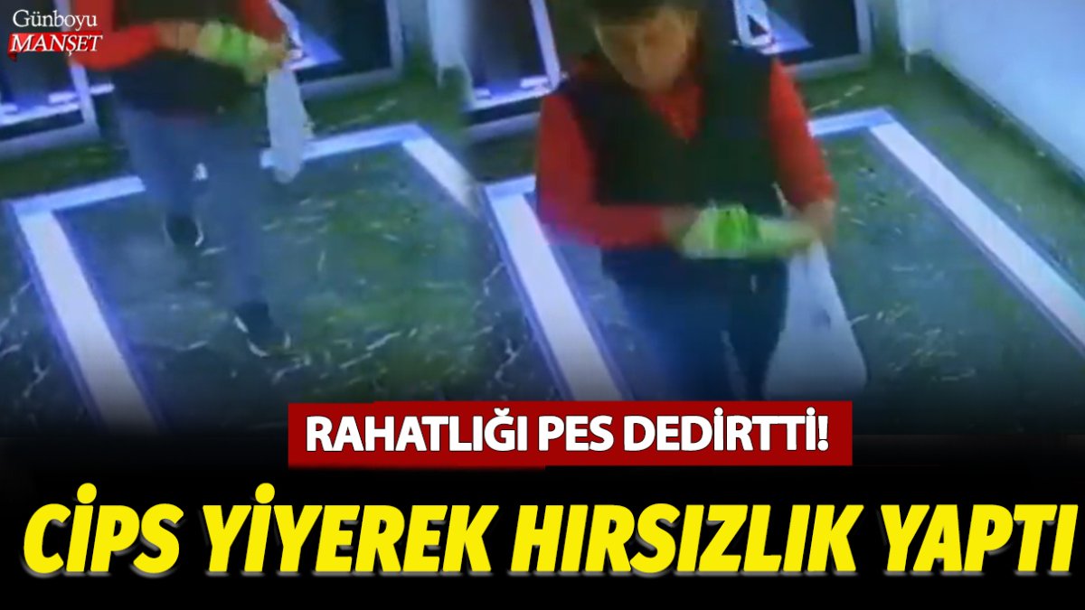 Rahatlığı pes dedirtti! Cips yiyerek hırsızlık yaptı, o anlar saniye saniye görüntülendi