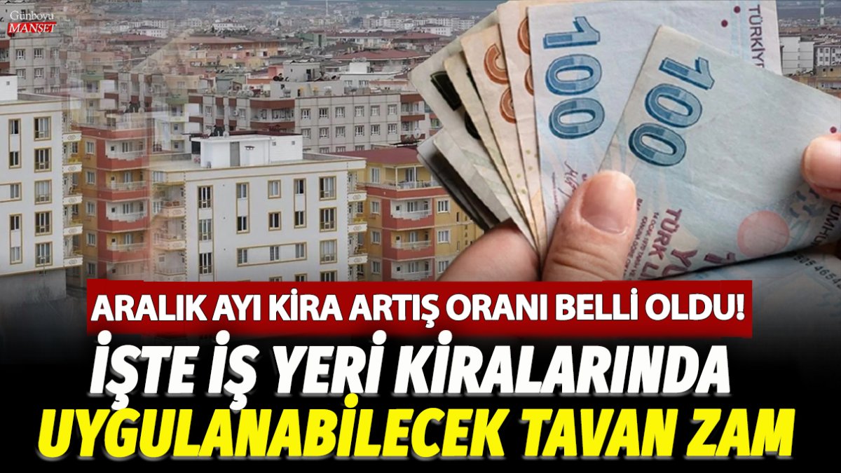 Aralık ayı kira artış oranı belli oldu! İşte iş yeri kiralarında uygulanabilecek tavan zam