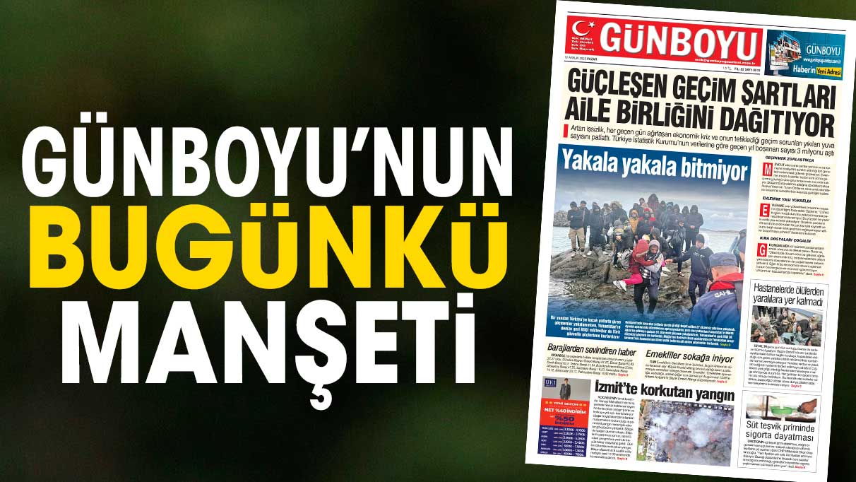 Günboyu Gazetesi'nin bugünkü manşeti