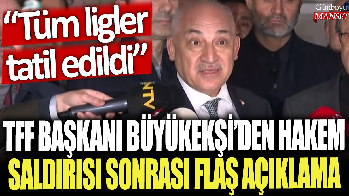 TFF Başkanı Mehmet Büyükekşi'den hakem saldırısı sonrası flaş açıklama: Tüm ligler tatil edildi