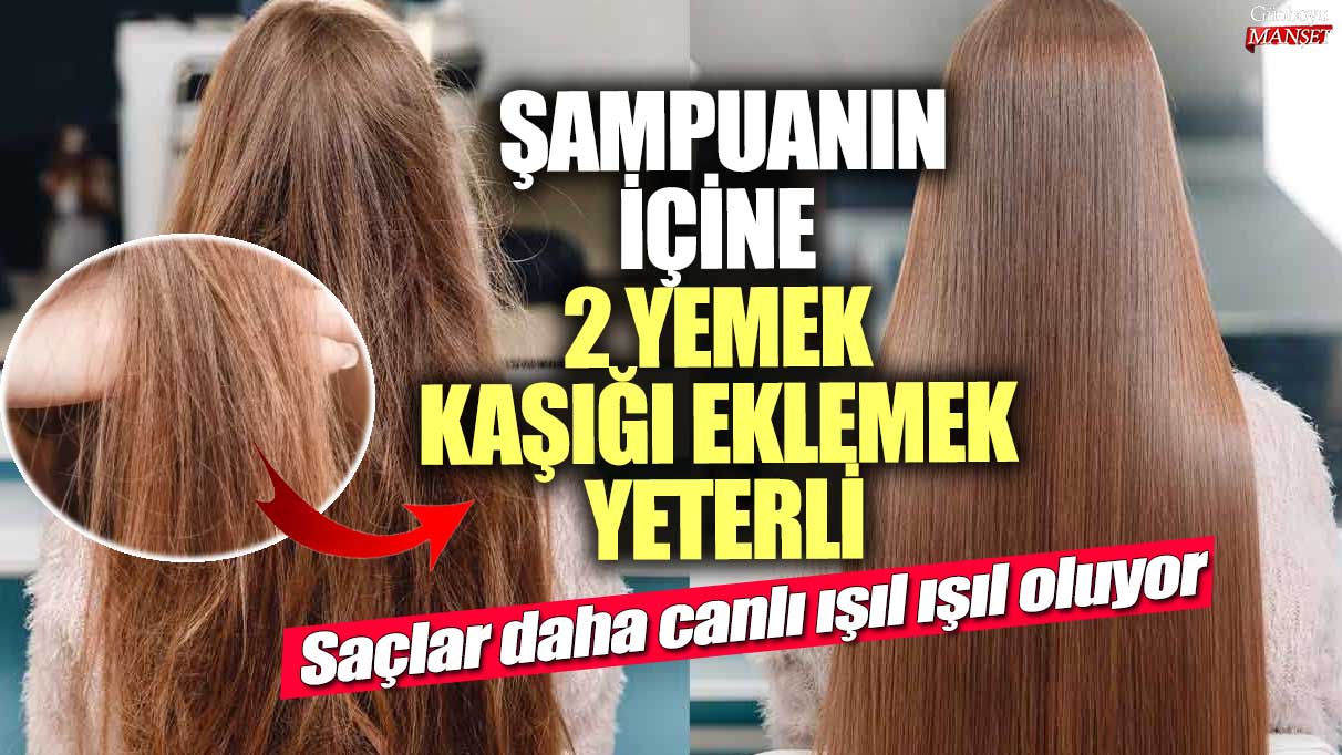 Şampuanın içine 2 yemek kaşığı eklemek yeterli!  Saçlar daha canlı ışıl ışıl oluyor