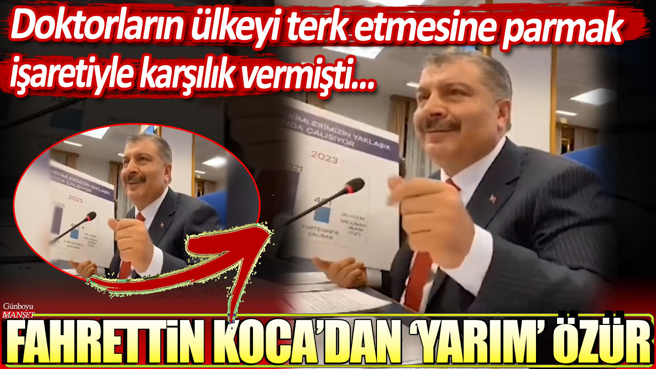 Doktorların ülkeyi terk etmesine el işaretiyle karşılık vermişti: Fahrettin Koca'dan 'yarım' özür!