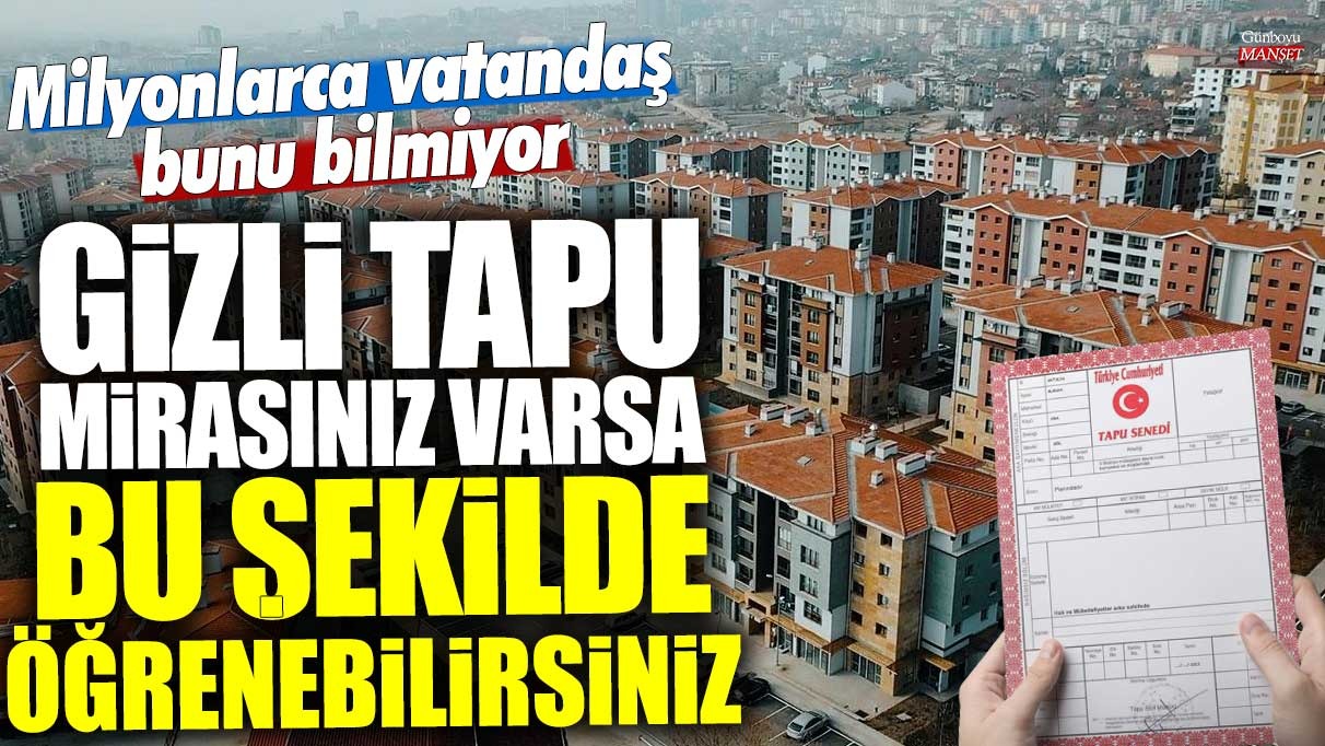 Gizli tapu mirasınız varsa bu şekilde öğrenebilirsiniz! Milyonlarca vatandaş bunu bilmiyor