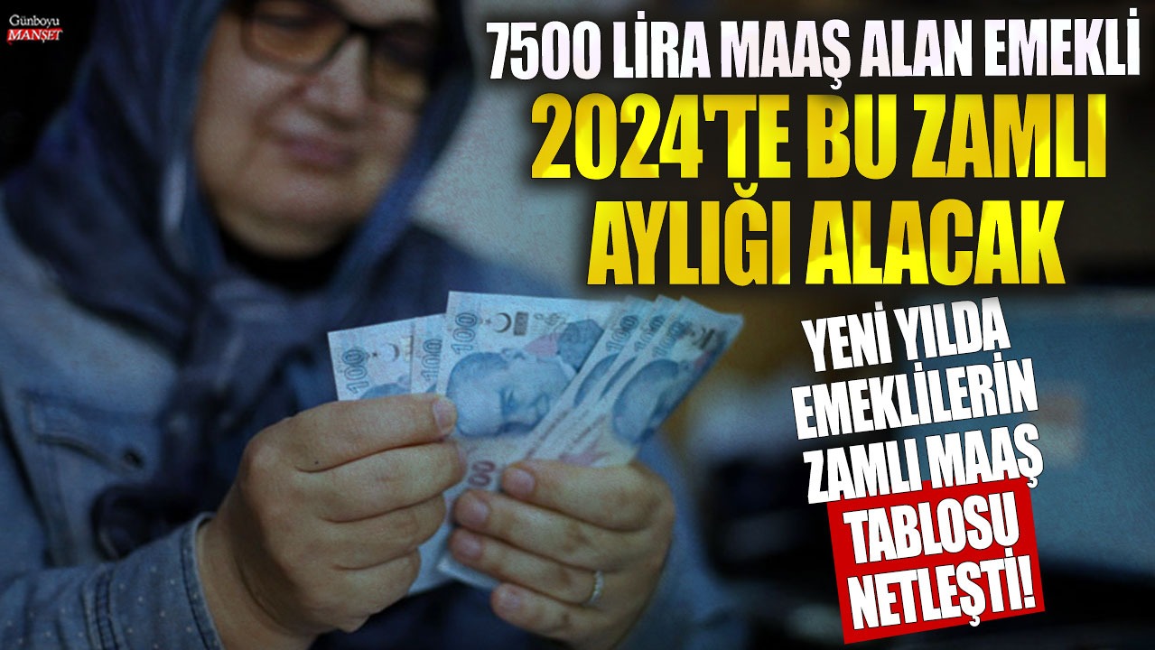 Yeni yılda emeklilerin zamlı maaş tablosu netleşti! 7500 lira maaş alan emekli 2024'te bu zamlı aylığı alacak