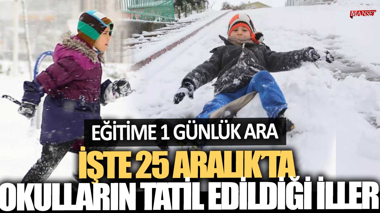 Eğitime 1 günlük ara: İşte 25 Aralık'ta okulların tatil olduğu iller