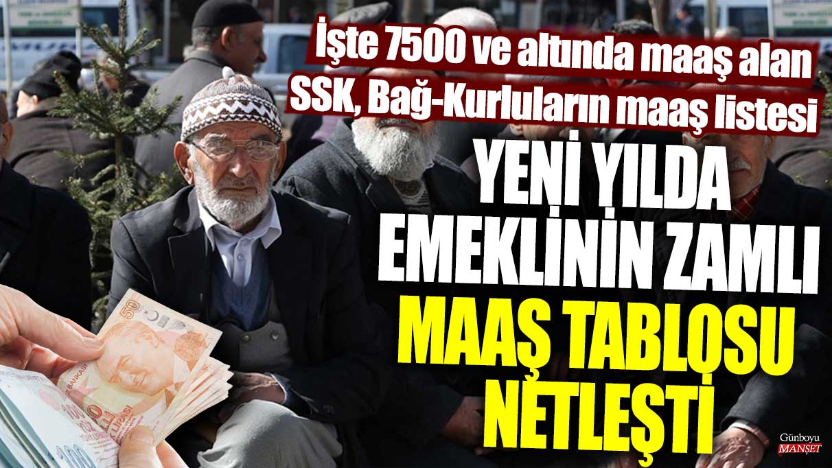 Yeni yılda emeklinin zamlı maaş tablosu netleşti! İşte 7500 ve altında maaş alan SSK, Bağ-Kurluların maaş listesi