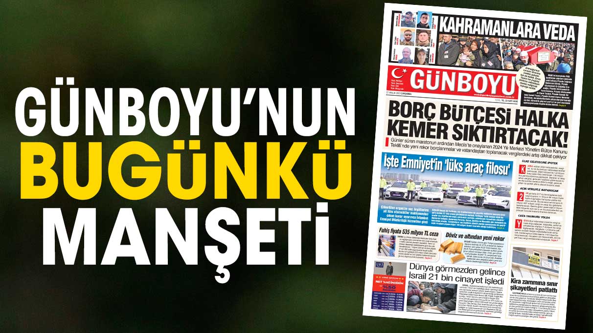 Günboyu Gazetesi'nin bugünkü manşeti