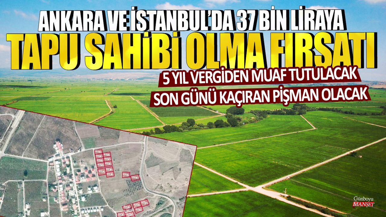 Ankara ve İstanbul’da 37 bin liraya tapu sahibi olma fırsatı! 5 yıl vergiden muaf tutulacak: Son günü kaçıran pişman olacak