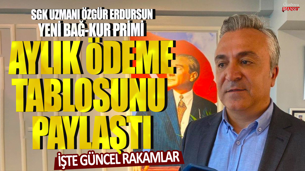 Ünlü SGK uzmanı Özgür Erdursun yeni Bağ-Kur primi aylık ödeme tablosunu paylaştı: İşte güncel rakamlar...