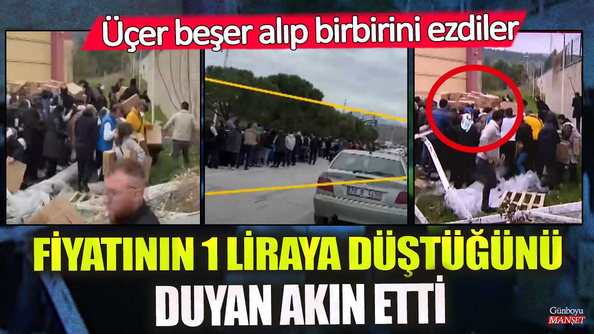 Fiyatının 1 liraya düştüğünü duyan akın etti!  Üçer beşer alıp birbirini ezdiler