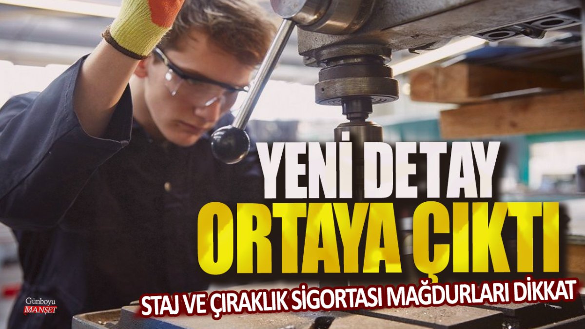 Staj ve Çıraklık sigortası mağdurları dikkat! Yeni detay ortaya çıktı