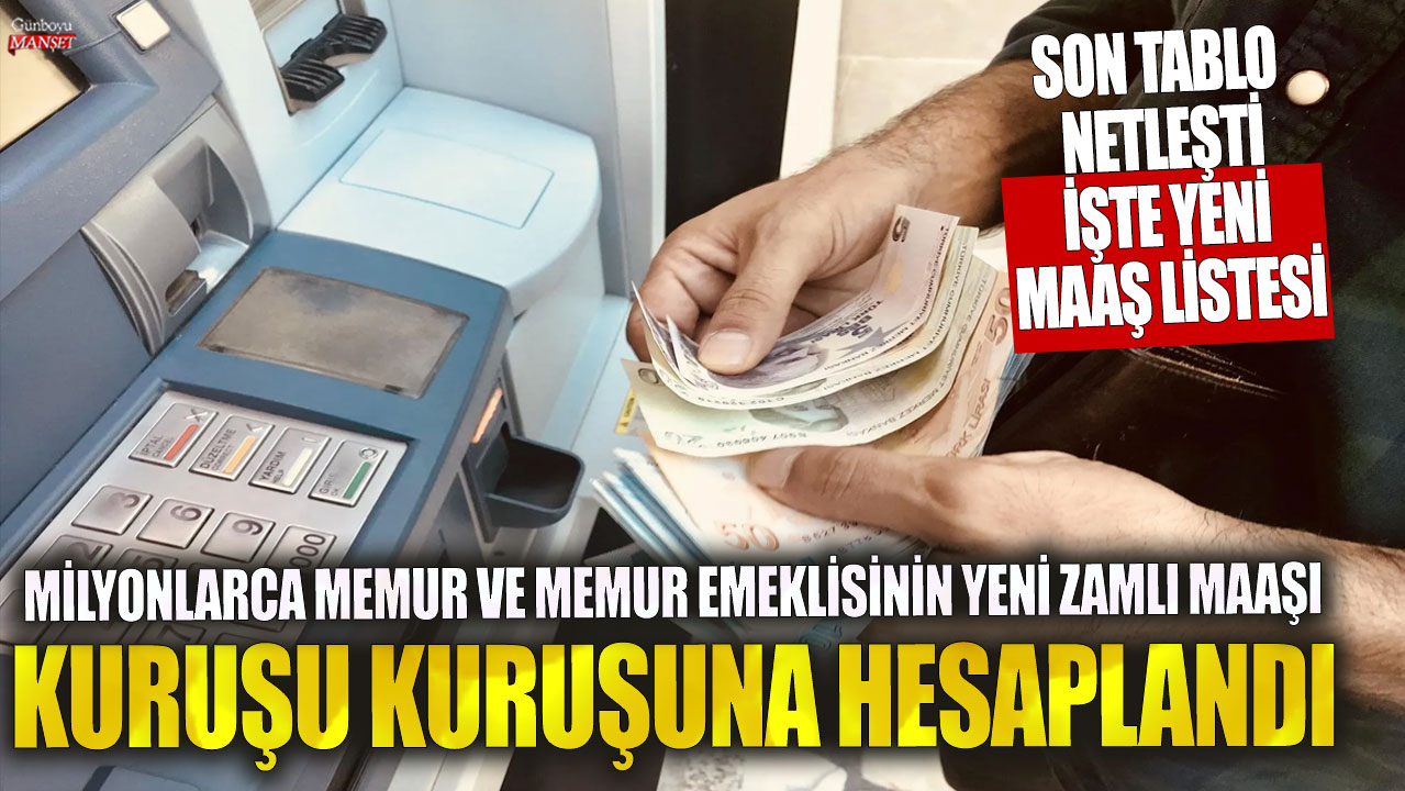 Milyonlarca memur ve memur emeklisinin yeni zamlı maaşı kuruşu kuruşuna hesaplandı! Son tablo netleşti: İşte yeni maaş listesi