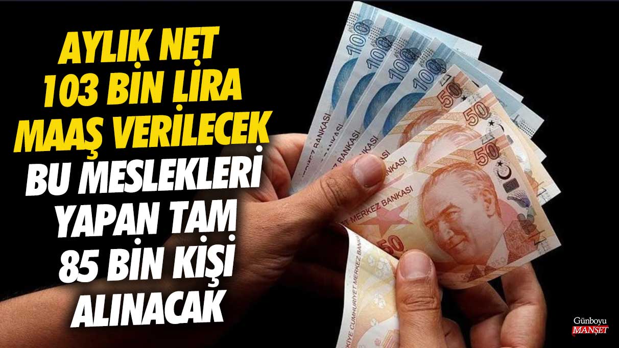 Aylık net 103 bin lira maaş verilecek!  Bu meslekleri yapan tam 85 bin kişi işe alınacak