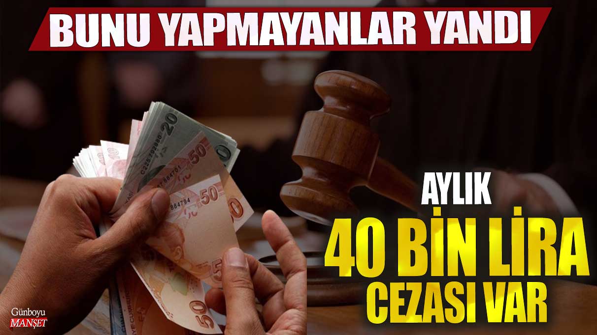 Aylık 40 bin lira cezası var! Bunu yapmayanlar yandı