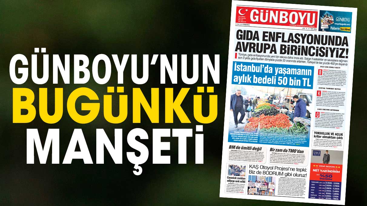 Günboyu Gazetesi'nin bugünkü manşeti