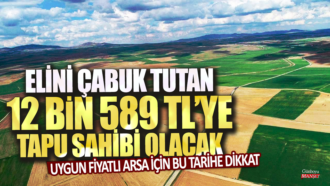 Elini çabuk tutan 12 bin 589 TL'ye tapu sahibi olacak: Uygun fiyatlı arsa için bu tarihe dikkat