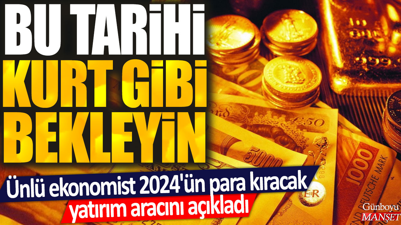 Ünlü ekonomist 2024'ün para kıracak yatırım aracını açıkladı: Bu tarihi kurt gibi bekleyin!