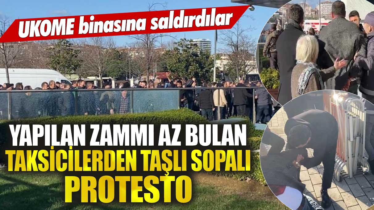 UKOME toplantısında zammı az bulan taksicilerden taşlı sopalı protesto