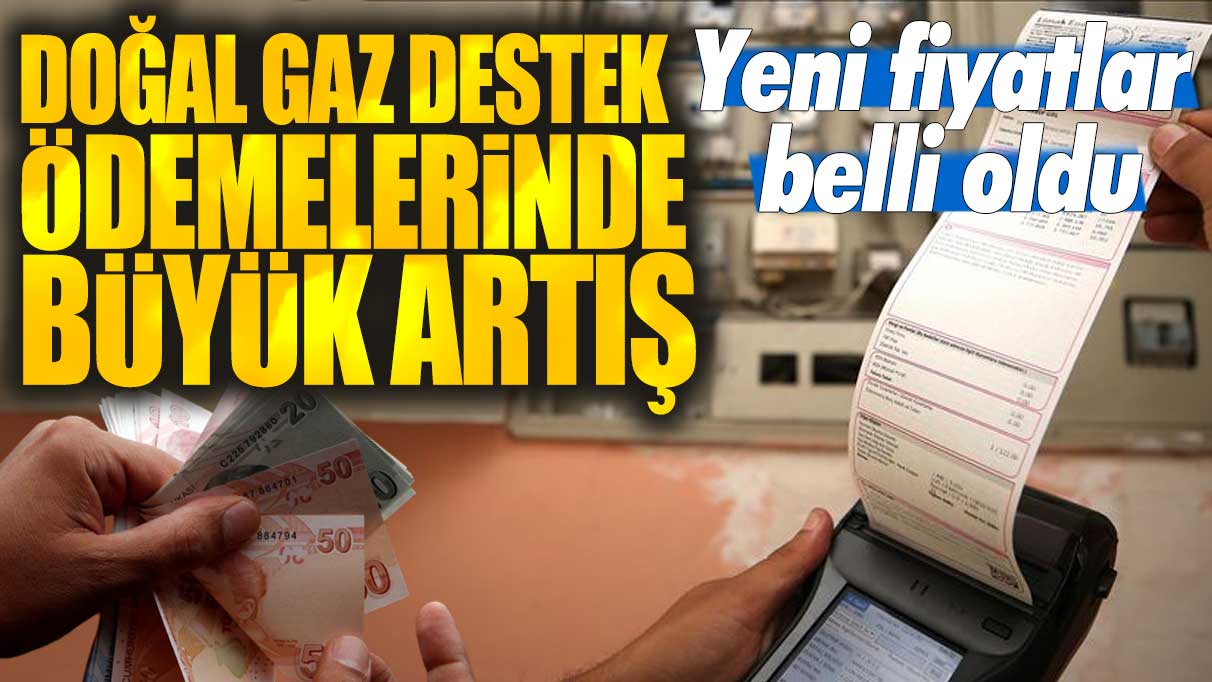 Doğal gaz destek ödemelerinde büyük artış! Yeni fiyatlar belli oldu