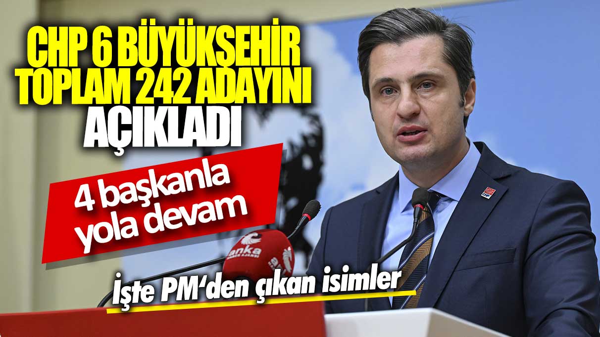 CHP'de 242 aday belirlendi: 6'sı Büyükşehir Belediye Başkan adayı!