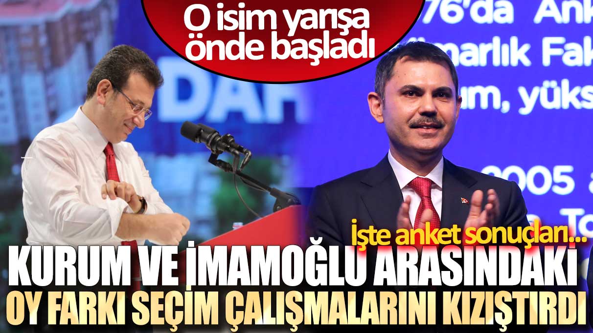 Kurum ve İmamoğlu arasındaki oy farkı seçim çalışmalarını kızıştırdı: O isim yarışa önde başladı