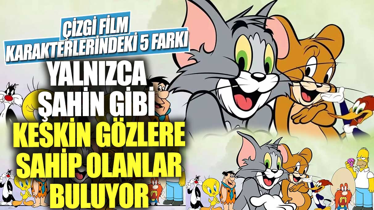 Çizgi film karakterlerindeki 5 farkı  yalnızca şahin gibi keskin gözlere sahip olanlar buluyor