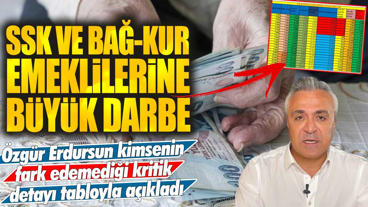 SGK Uzmanı Özgür Erdursun kimsenin fark edemediği kritik detayı tabloyla açıkladı: SSK ve Bağ-Kur emeklilerine büyük darbe