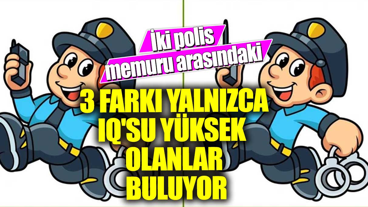 İki polis memuru arasındaki 3 farkı yalnızca IQ'su yüksek olanlar buluyor