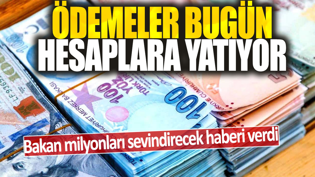 Ödemeler bugün hesaplara yatıyor: Bakan milyonları sevindirecek haberi verdi