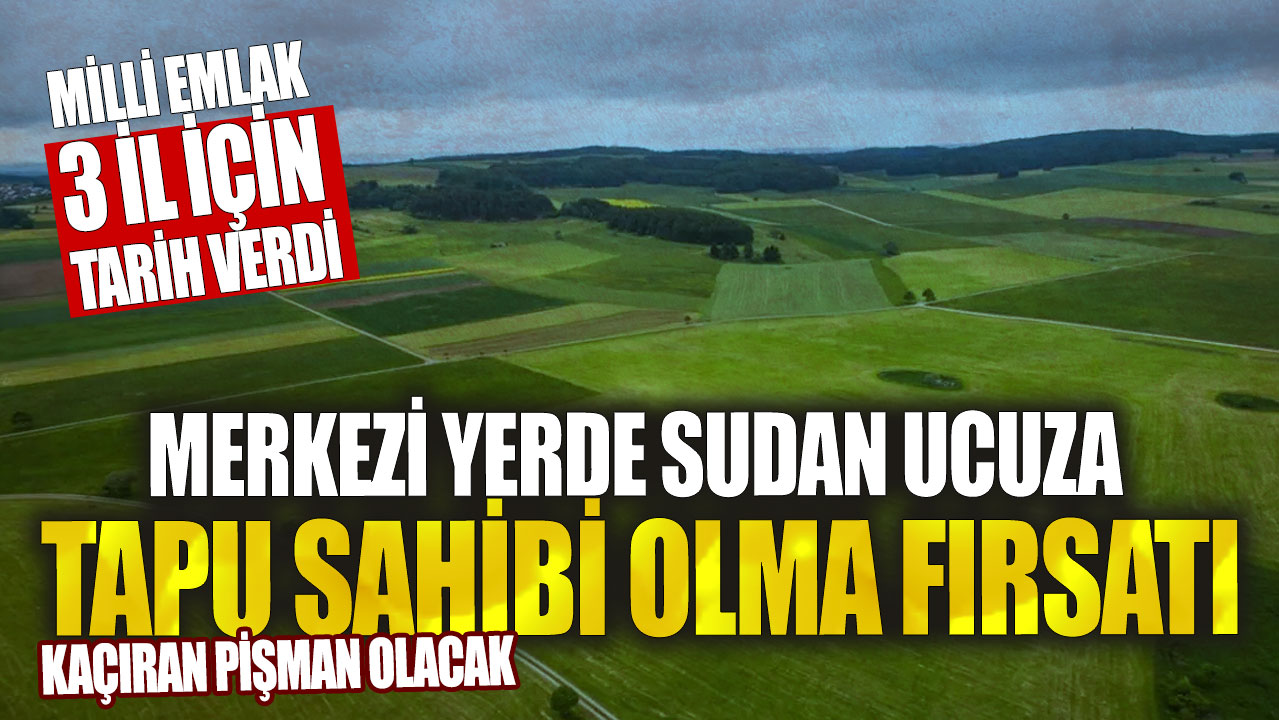 Merkezi yerde sudan ucuza tapu sahibi olma fırsatı! Milli Emlak 3 il için tarih verdi…Kaçıran pişman olacak