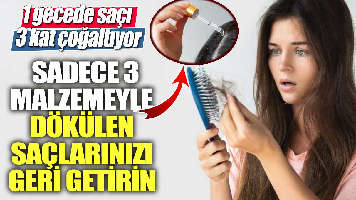 Sadece 3 malzemeyle dökülen saçlarınızı geri getirin! 1 gecede saçı 3 kat çoğaltıyor