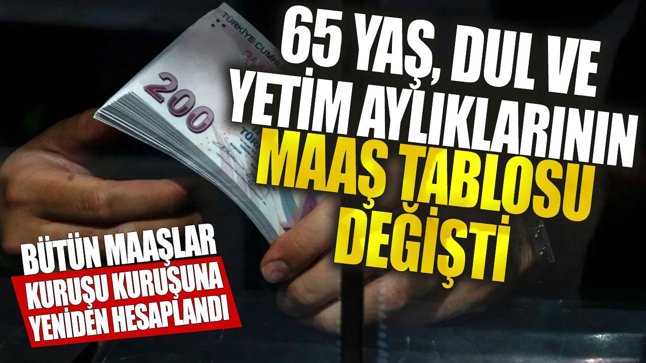 65 yaş, dul ve yetim aylıklarının maaş tablosu değişti! Bütün maaşlar kuruşu kuruşuna yeniden hesaplandı