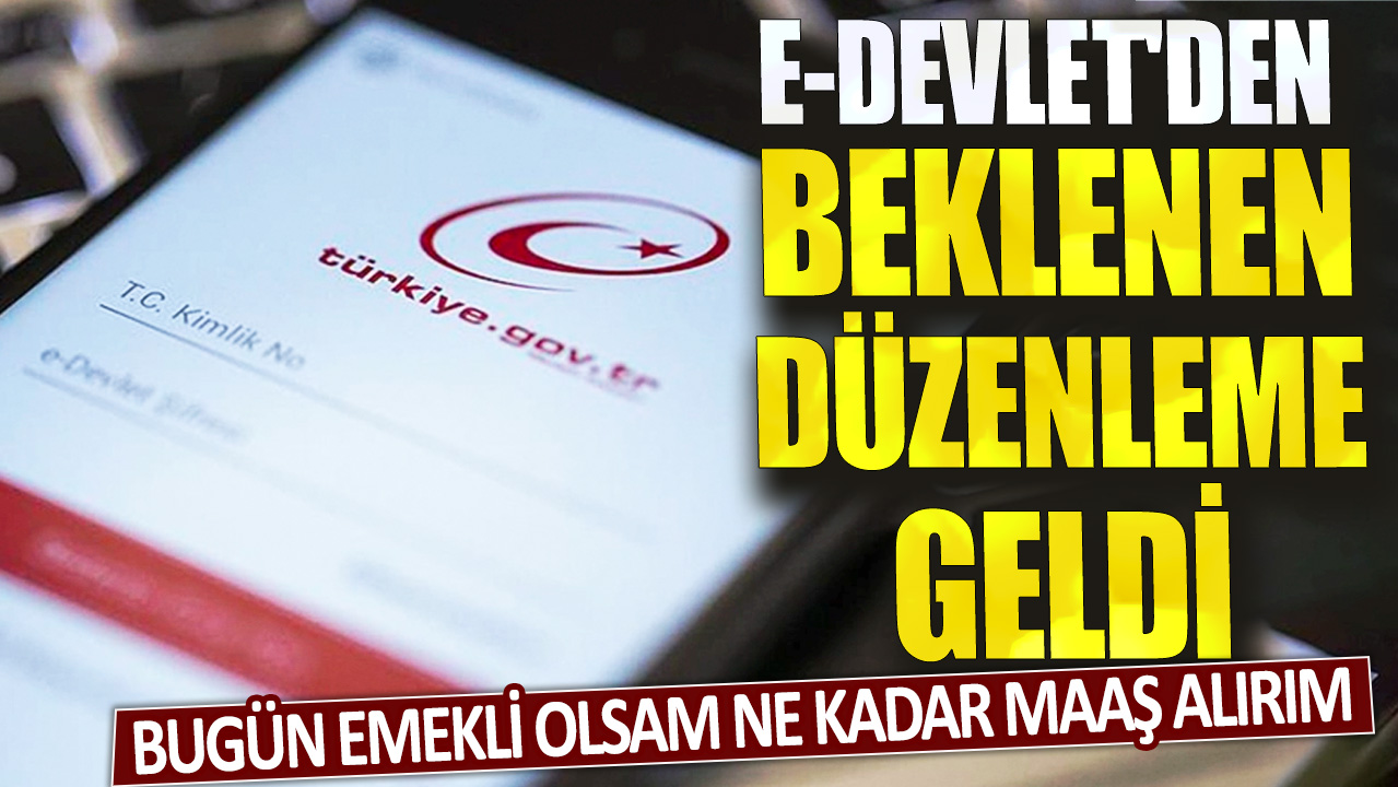 e-Devlet'den beklenen düzenleme geldi: Bugün emekli olsam ne kadar maaş alırım